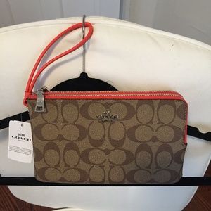 NWT Coach Double Zip Wristlet